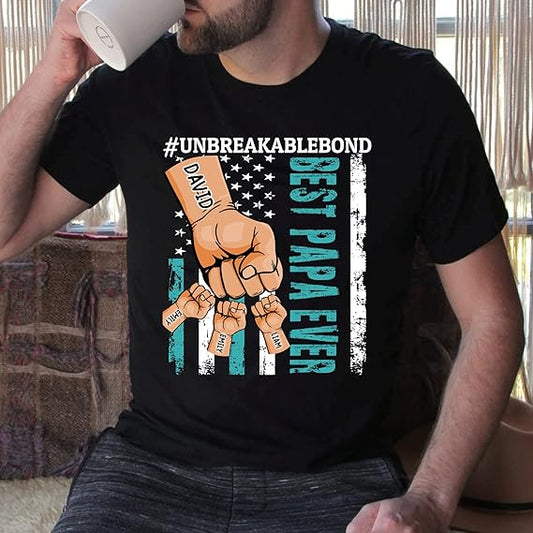 Personalize Best Grandpa Dad Ever Shirt - Custom Fist Bump Papa Father Shirt Hoodie Sweatshirt Unbreakablebond Father's Day Gift