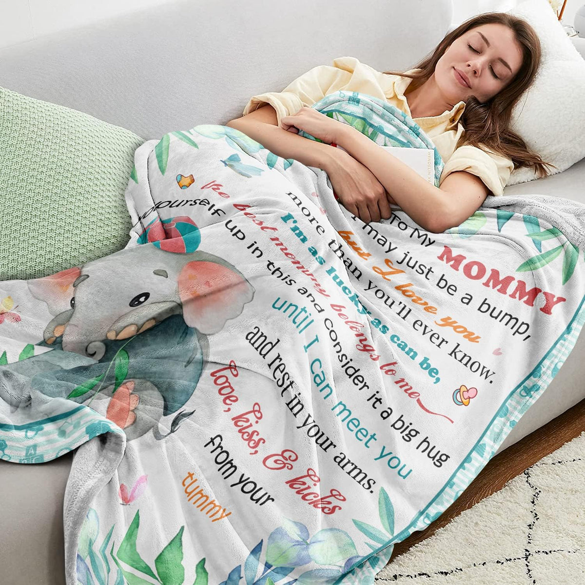 New Mom Gifts for Women, Mom to be Blanket First Time Mom Gifts Ideas, Best Gift for New Mom Mommy After Birth, New Pregnancy Gifts for Mom Throw Blanket, Gender Reveal Gifts
