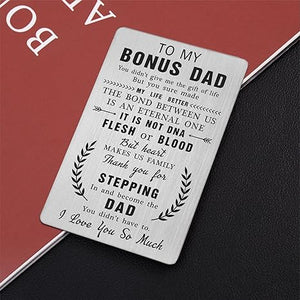Step Fathers Day Stepdad Gifts - Thank You for Stepping In - Stepfather Birthday Gifts, Bonus Step Dad Wallet Card