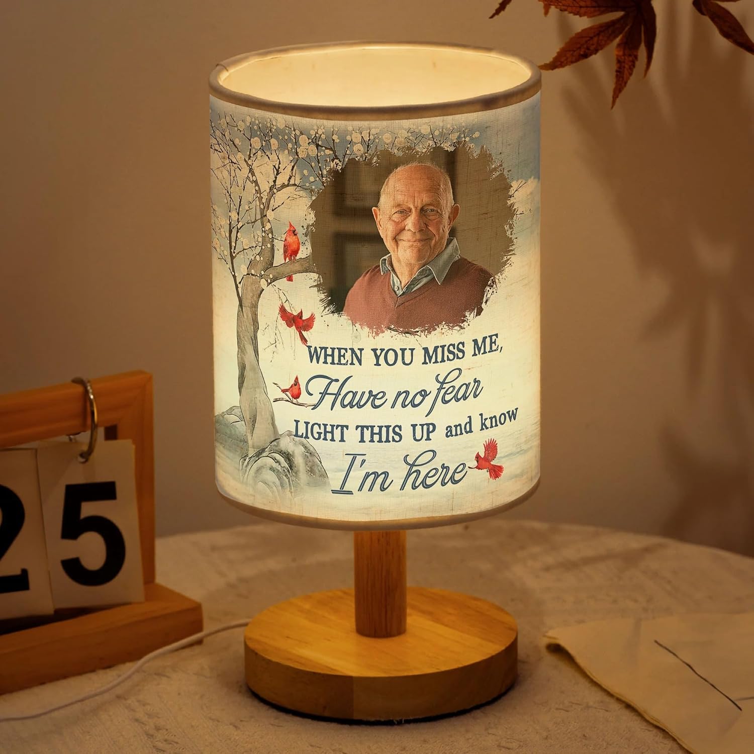 Light This Up I'm Always With You - Personalized Photo Fabric Lamp, When You Miss Me Have No Fear Light This Up and Know I'm Here Fabric Lamp, Personalized Sympathy Lamp for Loss of Loved One