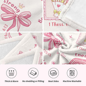 Baptism Gifts for Girl Christening, Christian Gifts for Girls, Flannel Soft Girl Blanket Decor, Christian Gift for Women on Birthday Christmas, Bible Verse Scripture Prayer Blanket