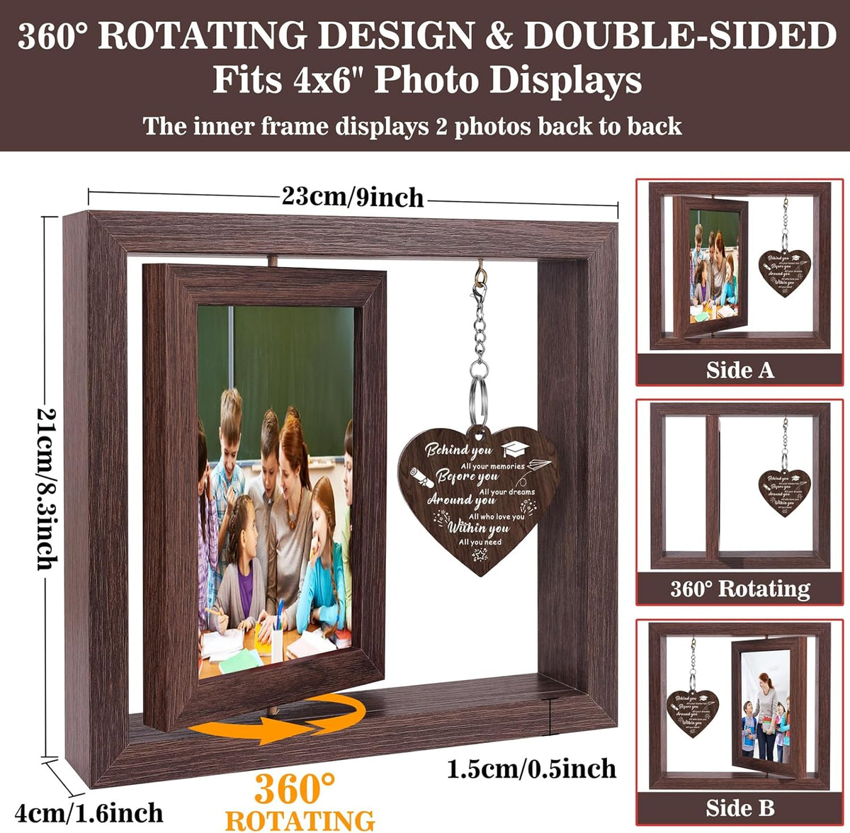 2025 Graduation Gifts for Her Him, Congratulations Inspirational Class Of 2025 University College Middle High School Graduates Gift Decorations Graduation Picture Frame Display
