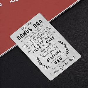 Step Fathers Day Stepdad Gifts - Thank You for Stepping In - Stepfather Birthday Gifts, Bonus Step Dad Wallet Card