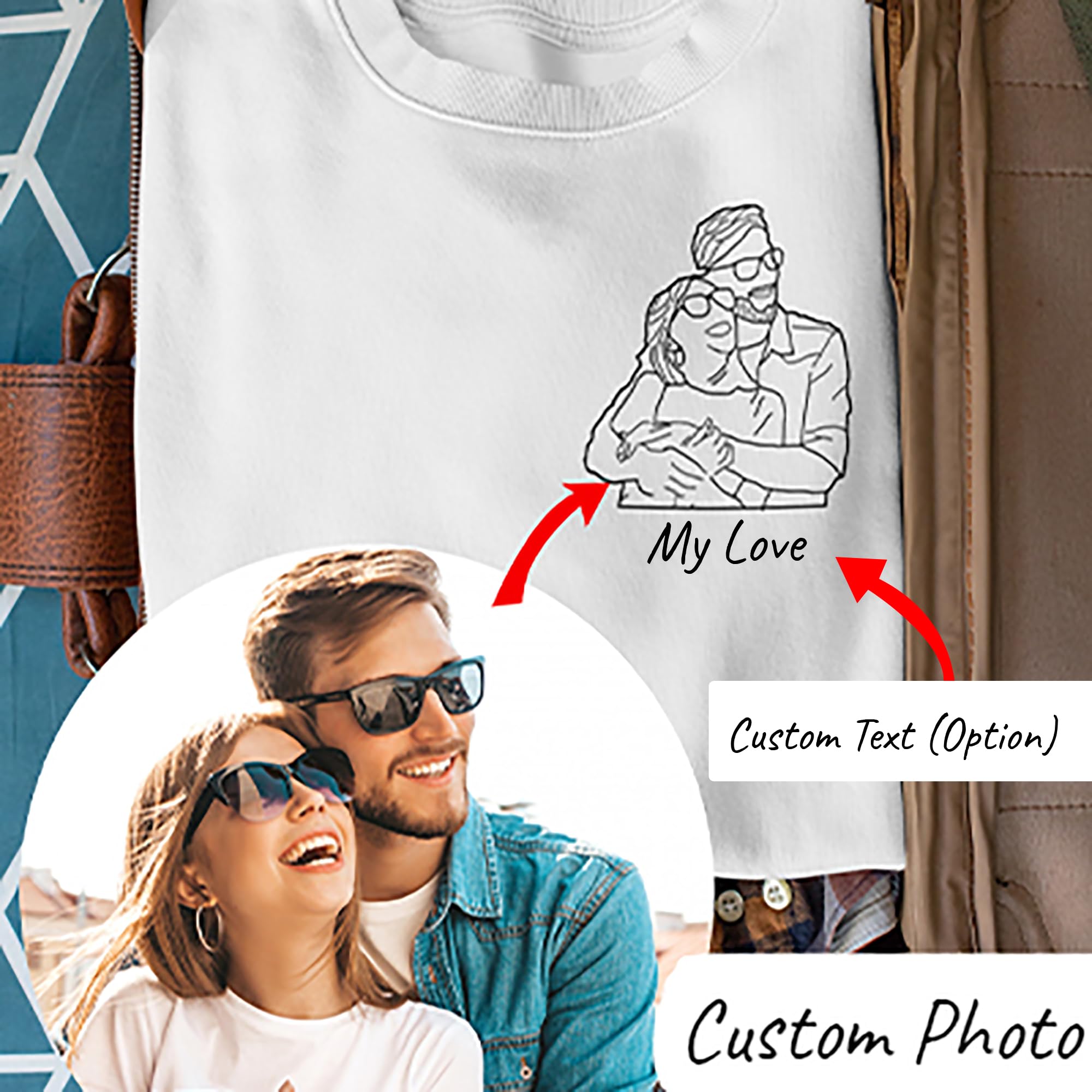 Custom Hoodies Design Your Own, Shirt Portrait From Photo, Valentines Customized Gifts For Boyfriend 2025