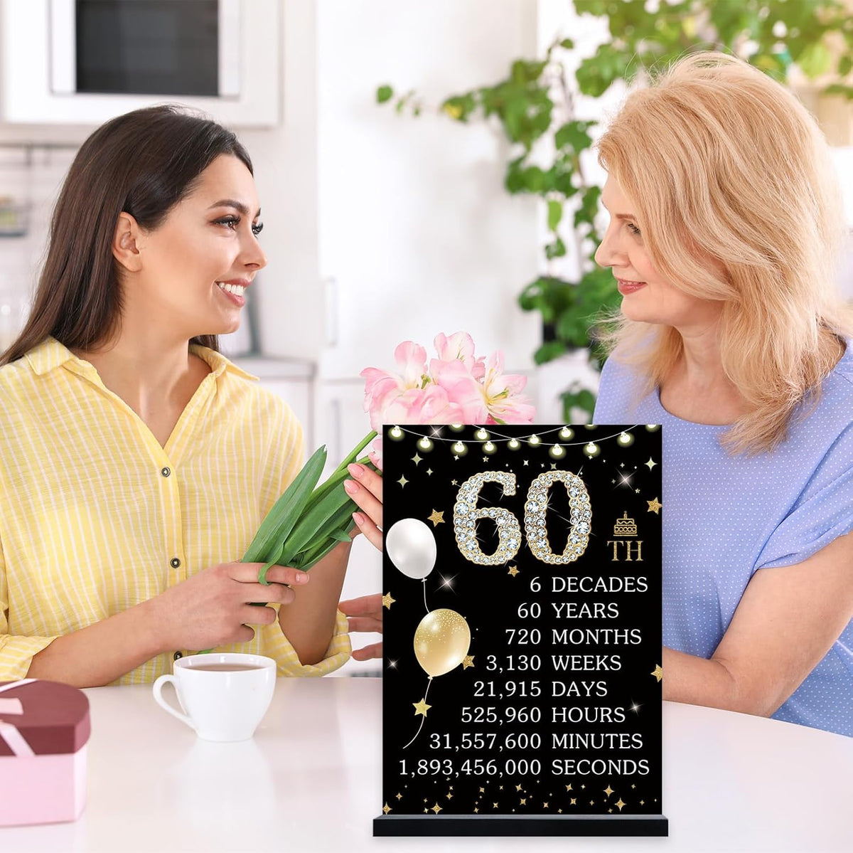 70th Birthday Decorations Gift for Women Men, Black Gold Back in 1955 1965 1975 1985 Poster Acrylic Sign Centerpiece 70th Anniversary Table Decor, 70 Years Old Birthday Party Supplies
