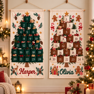 Personalized Christmas Advent Calendar for Adults and Kids, 24 Pocket Pine Tree Fabric Wall Banner, Custom Name Holiday Countdown for Family 8223de08-aab3-488d-b101-7b6c38ded1c1-4dc75d41-325d-4cfc-b09e-b9f4bcb96689.png