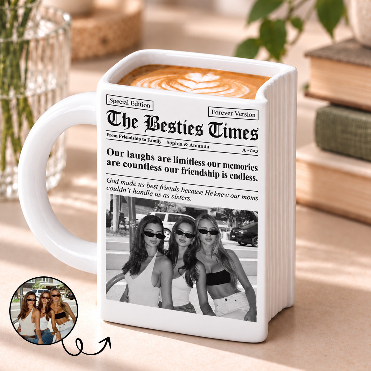Friendship Newspaper Custom Photo Best Friend Keepsake - Personalized Book Shaped Mug - Christmas Gifts 822ead32-fc87-4976-99aa-9028001721e4-banner-3.jpg