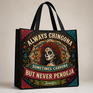 Always Chingona Sugar-Skull Floral Tote – Personalized Name - Personalized AOP Tote 8230177a-6e5c-4646-9d56-dc66f96f07ce.jpg