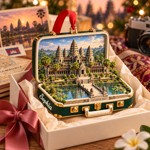 Personalized 3D Angkor Wat Suitcase Christmas Ornament – Siem Reap Cambodia Travel Souvenir & Gift for Cambodia Lovers 8247f336-9704-4a97-a199-c80a8f173255-Emerald-Angkor-Wat-travel-keepsake-2.png