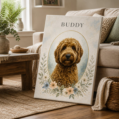 Custom Pet Portrait Canvas – Watercolor Cameo Garden - Personalized Canvas 824aad4c-26e3-4d21-801f-0c2cabf7594a.jpg