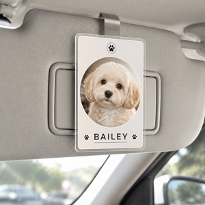 Custom Pet Photo Car Visor Clip – Name & Paw Print - Personalized Car Visor Clip 826d0a0b-6256-4d74-9d6a-fba532fd85f7.png