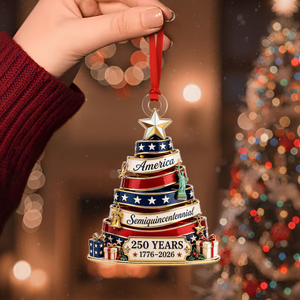250 Years America 2D Ornament, 250th Anniversary Xmas Decor, Patriotic Christmas Tree Ornament, 1776 - 2026 Keepsake Gift, USA Christmas Bauble 827462d4-e34a-4bc3-8633-c770aa82581a-5.png