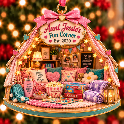 Personalized Aunt's Fun Corner Christmas Ornament – Custom Name & Year, Best Aunt Ever Gift, Auntie Christmas Gift, Fun Aunt Keepsake 829f9a04-8098-4d61-a6c3-9b40964ecbbc-Aunt-Jessie-s-Cozy-Fun-Corner.png