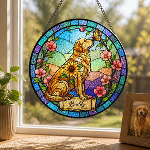 Custom Stained-Glass Pet Suncatcher — Photo-to-Art with Name - Personalized Suncatcher Stained Glass 82ae04a5-f849-4c93-af25-4738bf702562.jpg