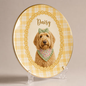 Custom Pet Portrait Name Plate – Botanical Cameo Edition - Personalized Personalized Ceramic Plate 82c08e12-0f51-43d8-9812-037cdf31acfb.jpg