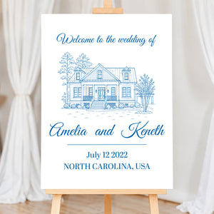 Welcome to Our Wedding Sign Illustration Drawing - Custom Name and Date Wedding Welcome Sign 82c4b318-b922-4d69-9050-499fe6670d1a-mk3-5-.jpg