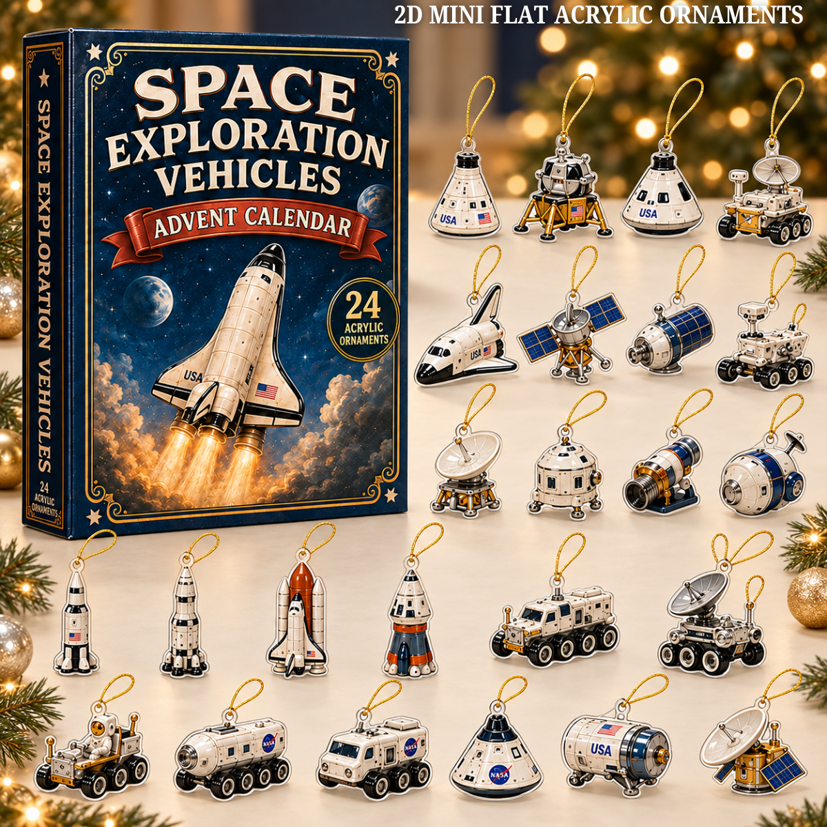 Space Exploration Vehicles Advent Calendar 2026 - 24-Day Festive Countdown, Acrylic Charms Blind Box - Gift For Vehicle Lovers 83027a53-a558-4356-8174-c5ee2af032db-space-text.png