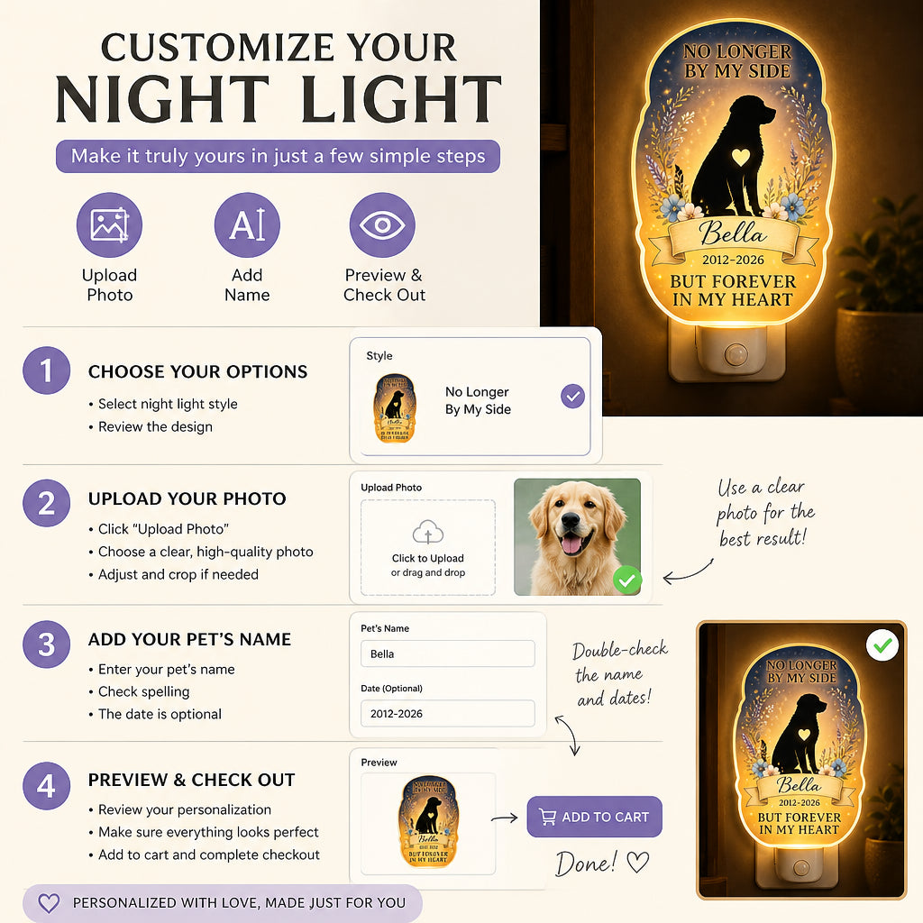 Pet Memorial Acrylic Night Light – No Longer By My Side (Name & Years) - Personalized Acrylic Night Light 830d5c7c-c64d-407e-8e9c-c3f00a7a7fa2.jpg
