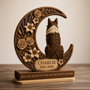 Starry Laurel Pet Memorial Wooden Stand — Name & Years - Personalized Wooden custom shape Standing 2 layer (5mm) 8315d190-8ed0-4fce-a1c3-2814b010e5eb.jpg