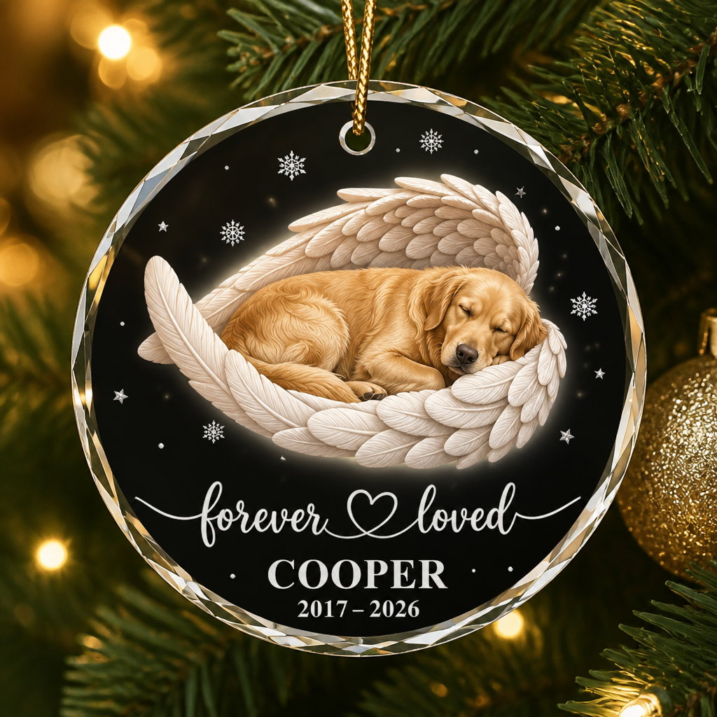 Forever Loved Pet Memorial Crystal Ornament - Personalized Crystal Ornament 83169b35-4112-4bbc-b07d-148bfb3760b3.png