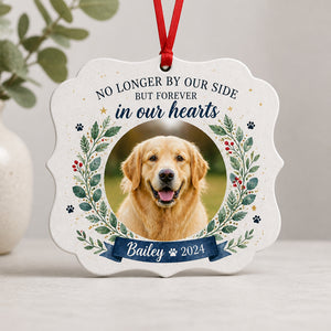 Pet Memorial Photo Ornament – Forever In Our Hearts - Personalized Aluminum Ornament 83217544-09dd-4493-9e29-4949d6dd1d98.jpg