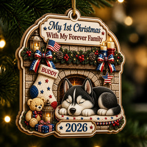 Pet’s 1st Christmas With My Forever Family Ornament – Name & Year - Personalized 3-Layered Wood Ornament 8361730c-f6ad-4b5d-9449-ee3afada5d5d.jpg