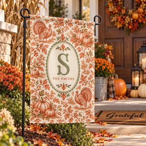 Personalized Thanksgiving Garden Flag with Family Monogram, Turkeys and Pumpkins 836b117e-a9c5-46a2-b703-a02316df8279-ghghghghghghgh-4-.webp