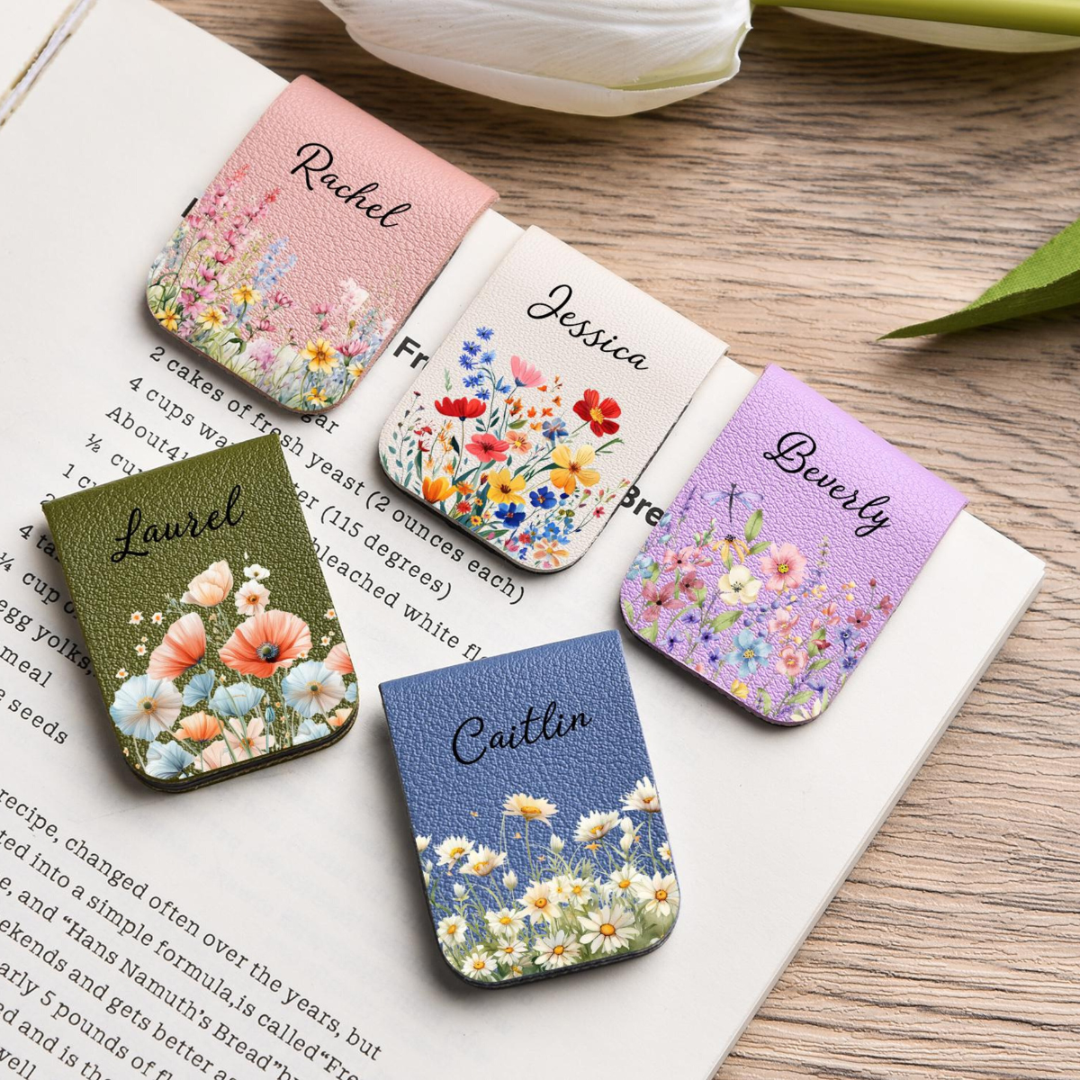 Personalized Magnetic Leather Bookmark, Floral Name Book Accessory, Birth Flower Bookmark, Book Lover Gift, Teacher Gift 83721835-4e66-4dfc-a61e-ab2f331dae82-6.png