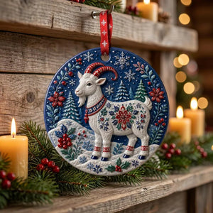 Handcrafted Ceramic Christmas Goat Ornament 3D, Festive 3D Winter Wonderland Decor, Unique Holiday Tree Decoration Gift 83865440-38f2-4721-8613-074592b412ff-j4.webp