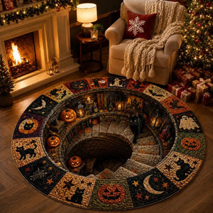 Halloween Black Cat Circle Rug, 3D Vortex Illusion Round Rug, Fall Autumn Leaves Spooky Decor, Witchy Floor Carpet Gift for Halloween 83899510-20b0-4055-a954-452ae00eb99c-gfhgfhggf-2-.webp