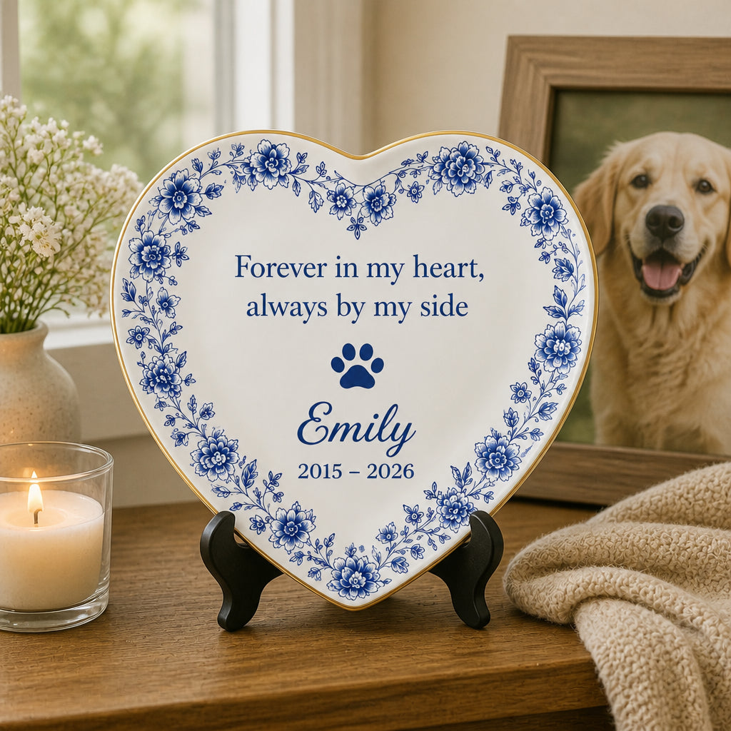 Pet Memorial Ceramic Plate – Forever in my heart, Name & Years - Personalized Personalized Ceramic Plate 83a1ab5b-ea3a-47ae-b7c8-133e08ad1f58.jpg