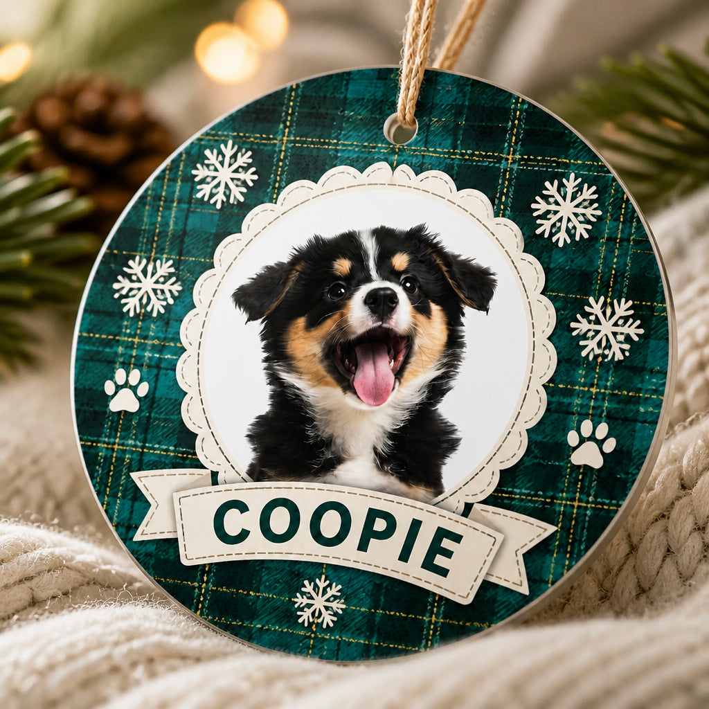 Round Plaid Pet Photo + Name Ornament - Personalized Aluminum Ornament 83bc2aed-b903-4741-abb8-4d8caa8d992c.jpg