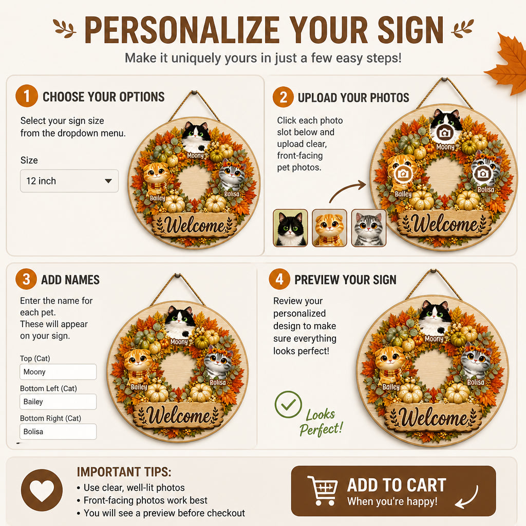 Autumn Welcome Pet Portrait Door Sign (3 Pets) - Personalized Wood Sign 83fe1a6b-75bc-4319-946a-4537ff502c7f.jpg