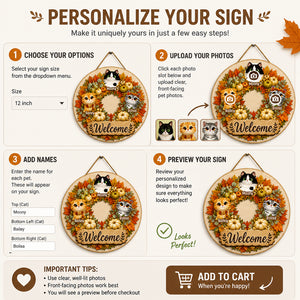 Autumn Welcome Pet Portrait Door Sign (3 Pets) - Personalized Wood Sign 83fe1a6b-75bc-4319-946a-4537ff502c7f.jpg