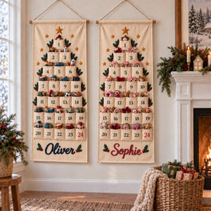 Custom Name Christmas Advent Calendar, 24 Pocket Fabric Countdown Organizer, Personalized Reusable Advent Calendar, Christmas Wall Hanging 840ecee0-9f0b-482b-a86a-30ccc32a1d6d-il_1588xN.8507874064_o11z.jpg
