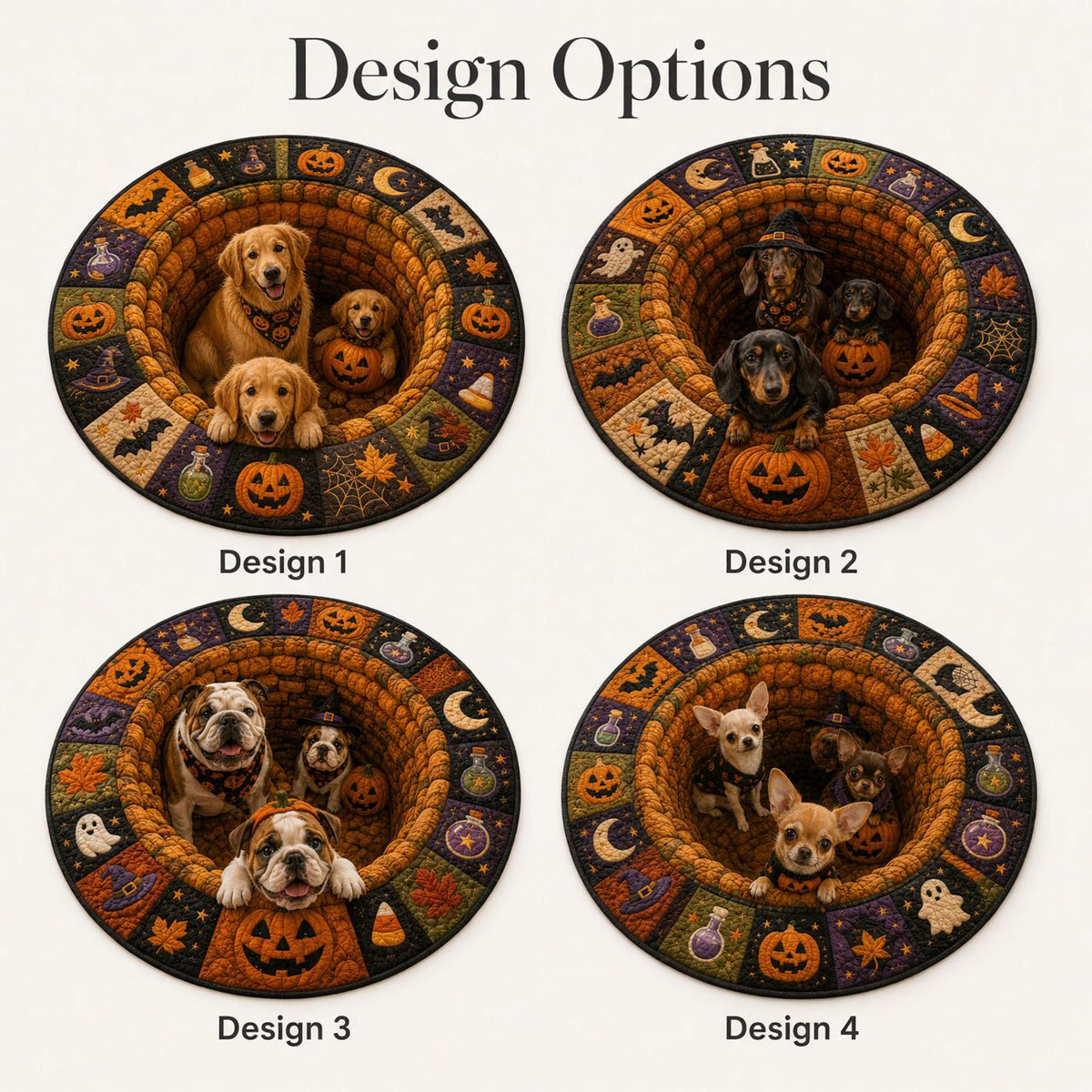 Halloween Dog Round Rug, 3D Illusion Quilted Pumpkin Dog Hole Floor Mat, Spooky Pet Rug, Dog Lover Halloween Home Decor 8425e2e6-6b9a-4033-bf98-1aaf9be0750d-5.jpg