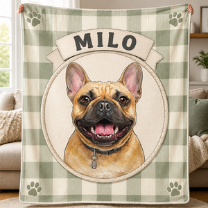 Custom Pet Portrait Blanket – Gingham Badge Edition - Personalized Blanket 844e0f2c-4c98-4de1-b760-41477952fe83.png