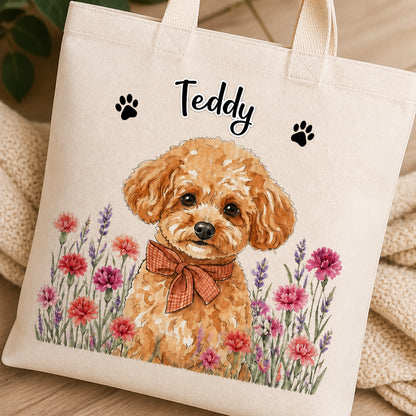 Custom Pet Portrait Floral Medallion Tote with Name - Personalized AOP Tote 8451702f-216b-4018-a2b3-22d1bd10b664.jpg