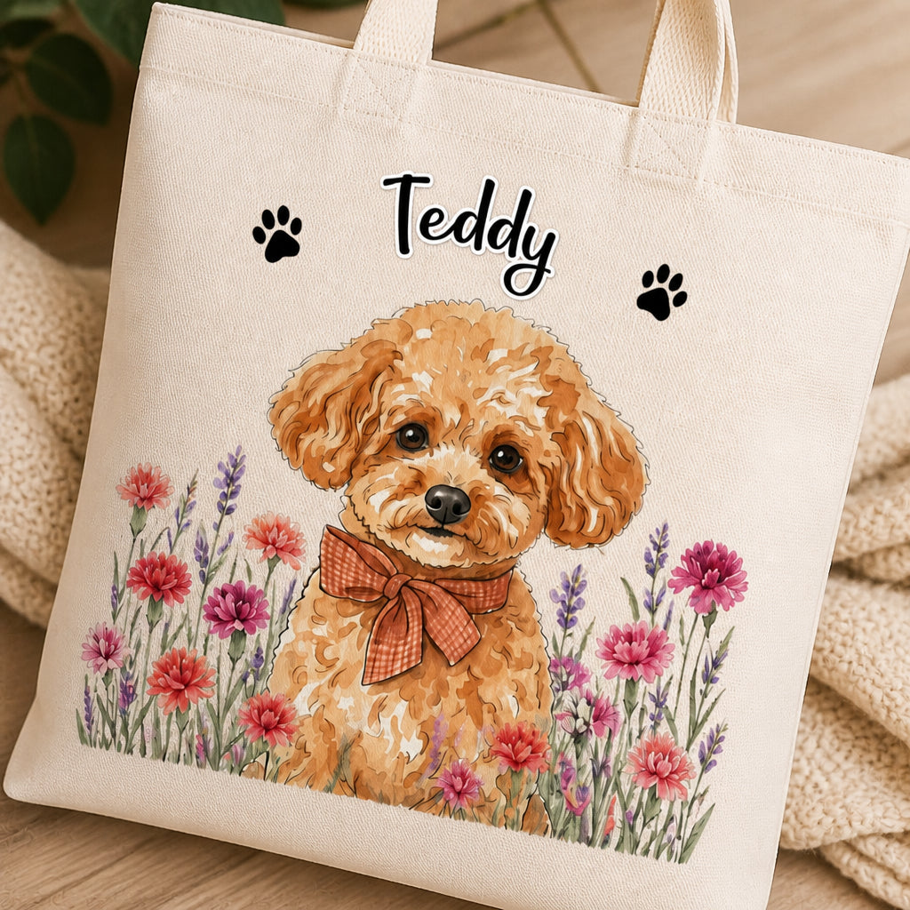Custom Pet Portrait Floral Medallion Tote with Name - Personalized AOP Tote 8451702f-216b-4018-a2b3-22d1bd10b664.jpg