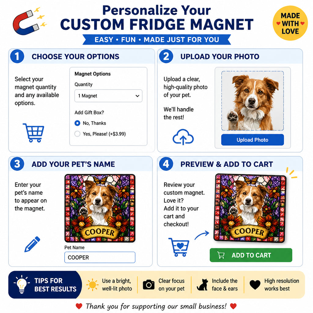 Custom Stained-Glass Pet Portrait Magnet - Personalized Custom Shape Fridge Magnet 84686959-990f-4495-b7af-de248bcb2694.jpg