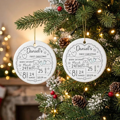 Custom Baby Birth Stats Ceramic Ornament, First Christmas Keepsake, Newborn Name Date Weight Length 846eb915-3367-40d3-9d0e-648b95fad0b5-fgh-4-.webp
