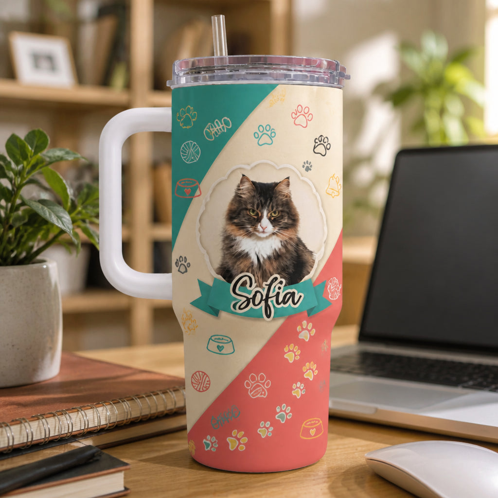 Custom Cat Photo + Name Doodle Wrap – 40 oz Handle Tumbler - Personalized 40 oz Stainless Steel Tumbler 84702fc2-2164-4d5f-852f-fac7bf32bd3d.jpg
