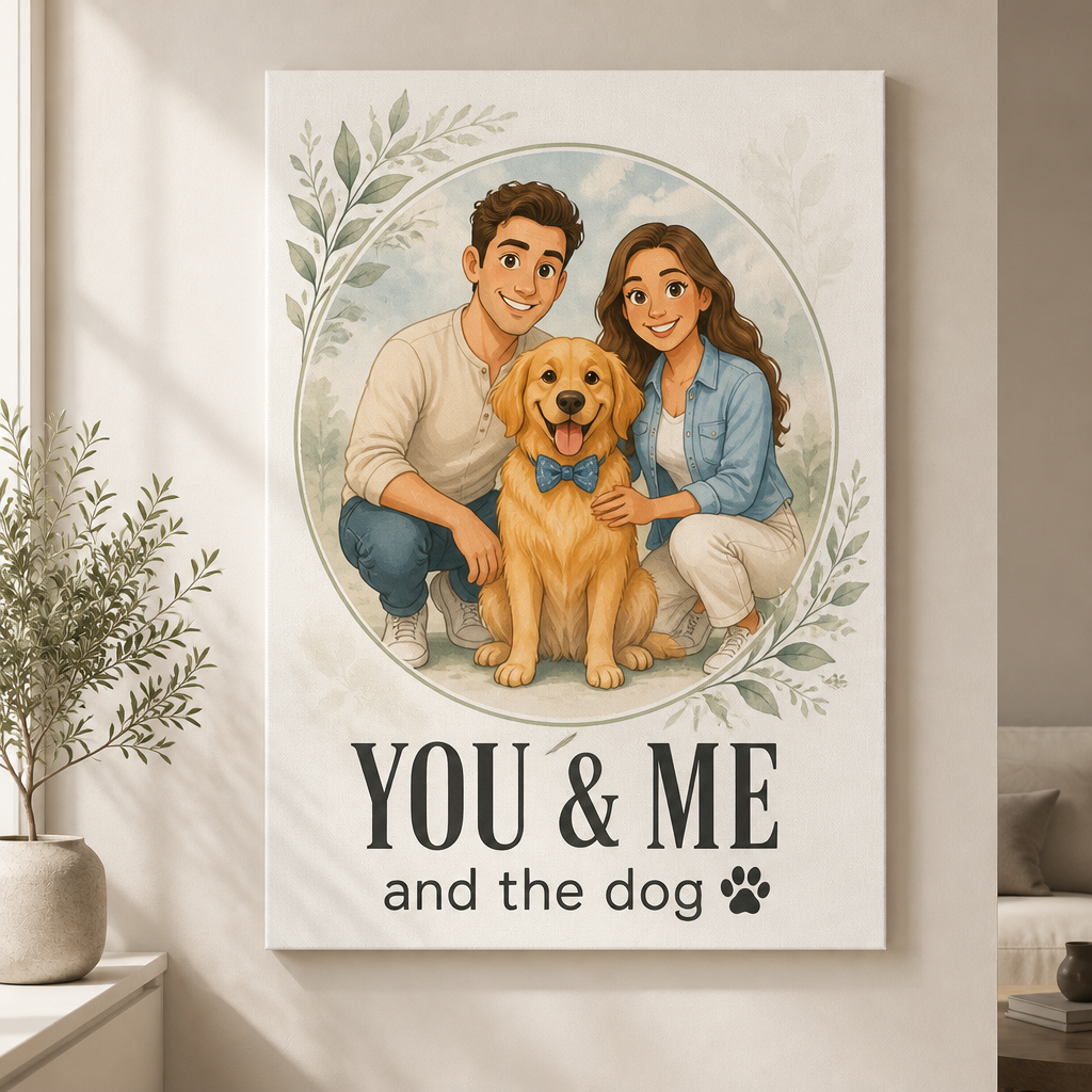You & Me And The Dog — Custom Cartoon Photo Canvas - Personalized Canvas 847f8bc6-3379-4936-9ece-386eb03e17a7.png