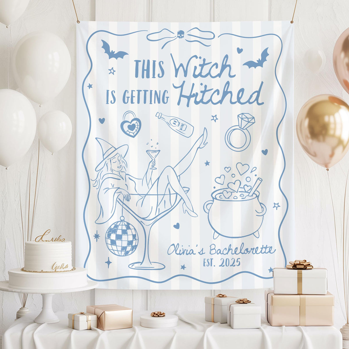 This Witch Is Getting Hitched Banner, Custom Halloween Bachelorette Party Backdrop, Witch Theme Bach Party Decoration 8487748e-5f96-4141-b770-2beab6e45560-6.jpg