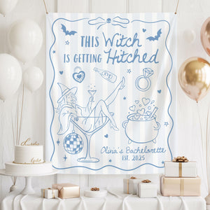 This Witch Is Getting Hitched Banner, Custom Halloween Bachelorette Party Backdrop, Witch Theme Bach Party Decoration 8487748e-5f96-4141-b770-2beab6e45560-6.jpg