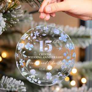 Personalized 15th Crystal Wedding Anniversary Ornament, Custom Engraved Gift, 15 Years Marriage Keepsake, Gift for Parents Husband Wife 848f305a-7b9e-4934-b367-b8000faa0fa8-4.jpg