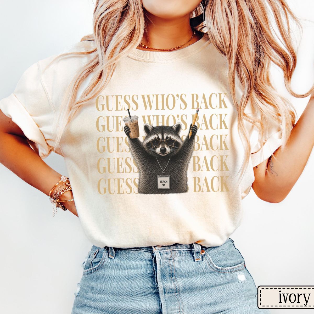 Teacher Back To School Shirt • Comfort Colors Funny Raccoon Guess Who's Back Teacher Tshirt • Sarcastic Teacher First Day Of School Gifts 84a35268-f676-4e49-87e3-83dcafeecf18-9.png