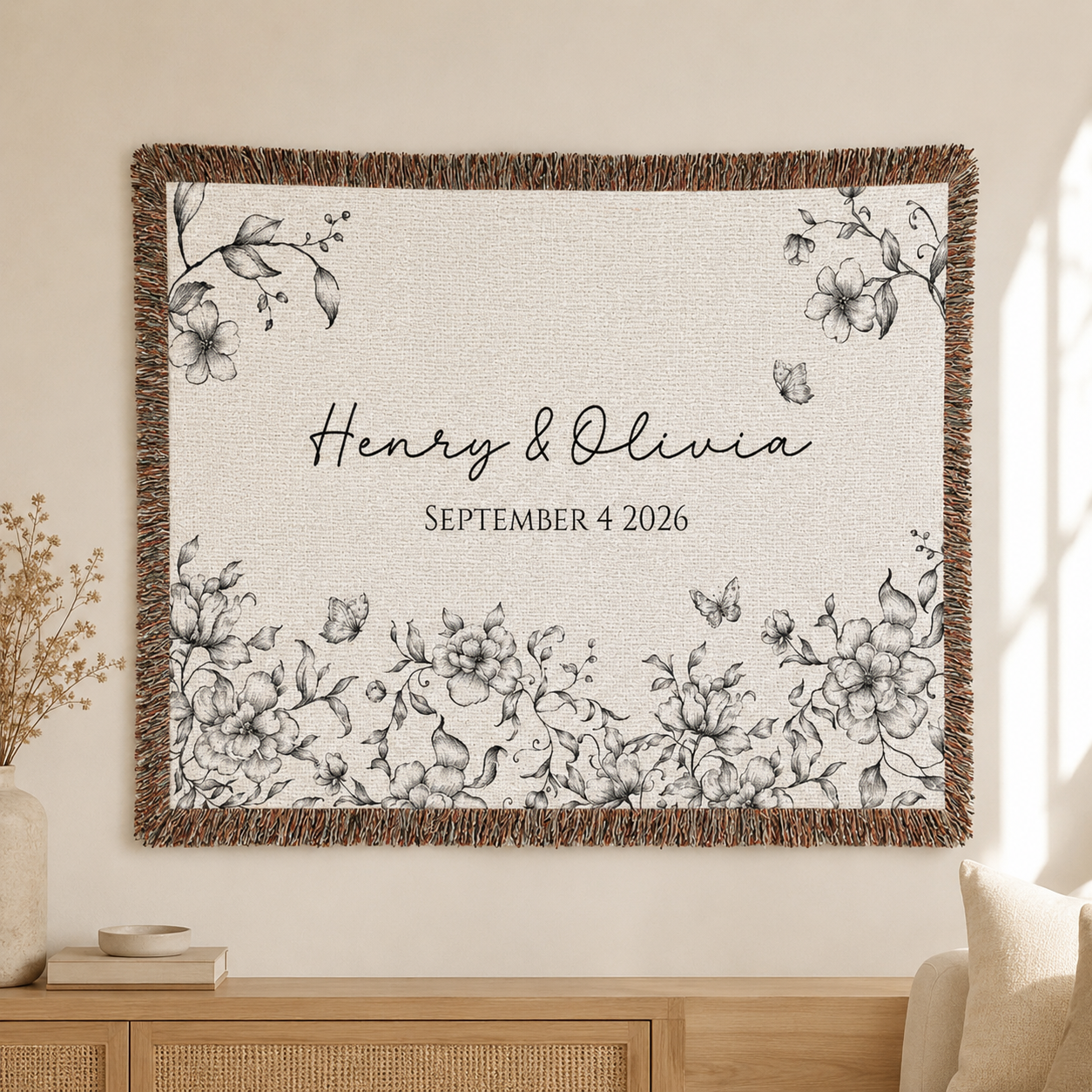 Personalized Wedding Blanket with Names & Date, Anniversary Engagement Throw, Custom Couple Gift, Bridal Shower or Bachelorette Present 84b60221-0d63-4eff-a541-2d8f5f25ccae-banner-1.png
