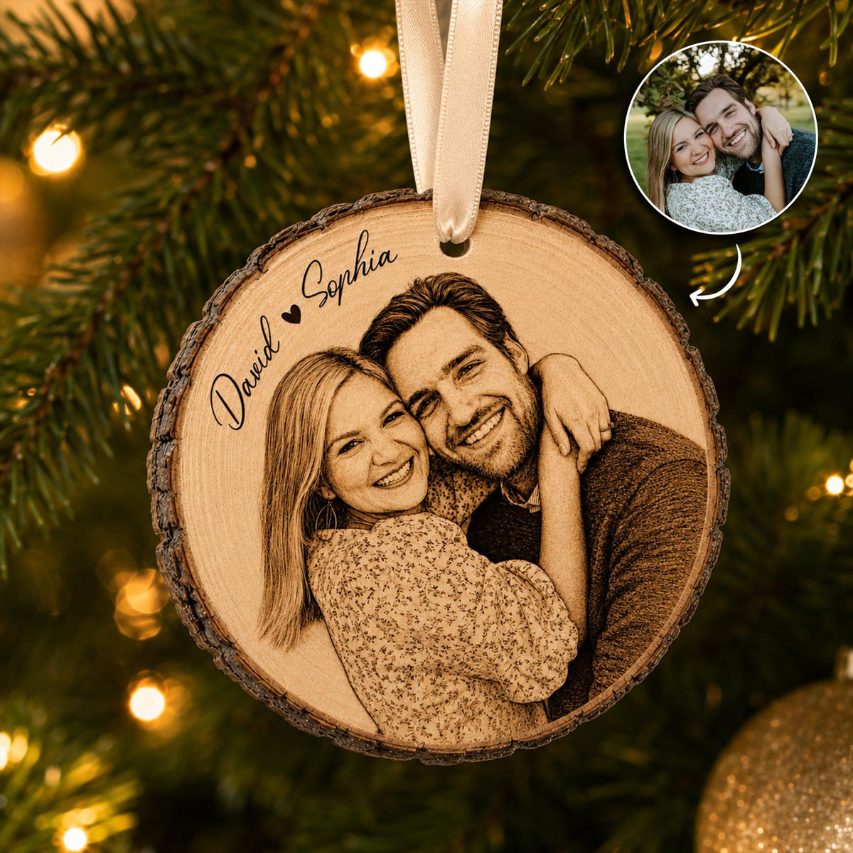 Personalized Couple Portrait from Photo Engraved Style Wooden Ornament, Custom Picture Ornament, Family Rustic Keepsake, Grandparents Gifts 84dfcce4-d544-4c2e-bcd5-bb6c9e4342b0-2.jpg