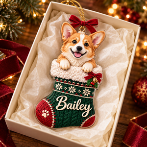 Personalized Dog Christmas Ornament – Custom Pet Photo & Name, 3D Relief Stocking Ornament, Christmas Gift for Dog Lovers 84eb26e4-3ca7-4b99-a04c-19e1e50593da-Bailey-Corgi-Christmas-Ornament-Unboxing-3.png